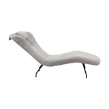 thumbnail of SalesFever Relax Lounger met Nekkussen | Bekleding van Textuurstof | Zwart metalen frame | B 80 x D 180 x H 82 cm | Lichtgrijs