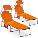 thumbnail of CASARIA® 2er Set Alu Sonnenliege mit Dach Klappbar Wetterfest Gartenliege Orange