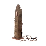 thumbnail of Lampe à poser artisanale - Poutre patinée, douille et fils cuivrés - Fabriquée à la main en France