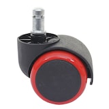 thumbnail of Juego de 5 ruedas rígidas para suelo HWC-H86, ruedas para sillas de oficina, 150kg de capacidad de carga Ø 11mm ~ rojas