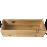 thumbnail of Raumteiler mit Pflanzkasten HWC-L32, Blumenkasten Raumtrenner, Holz-Stahl 116x118cm ~ Gestell schwarz, naturfarben