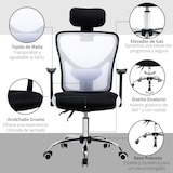 thumbnail of Vinsetto Silla Oficina Giratoria con Altura Reposacabezas Ajustable 65x67x118 cm