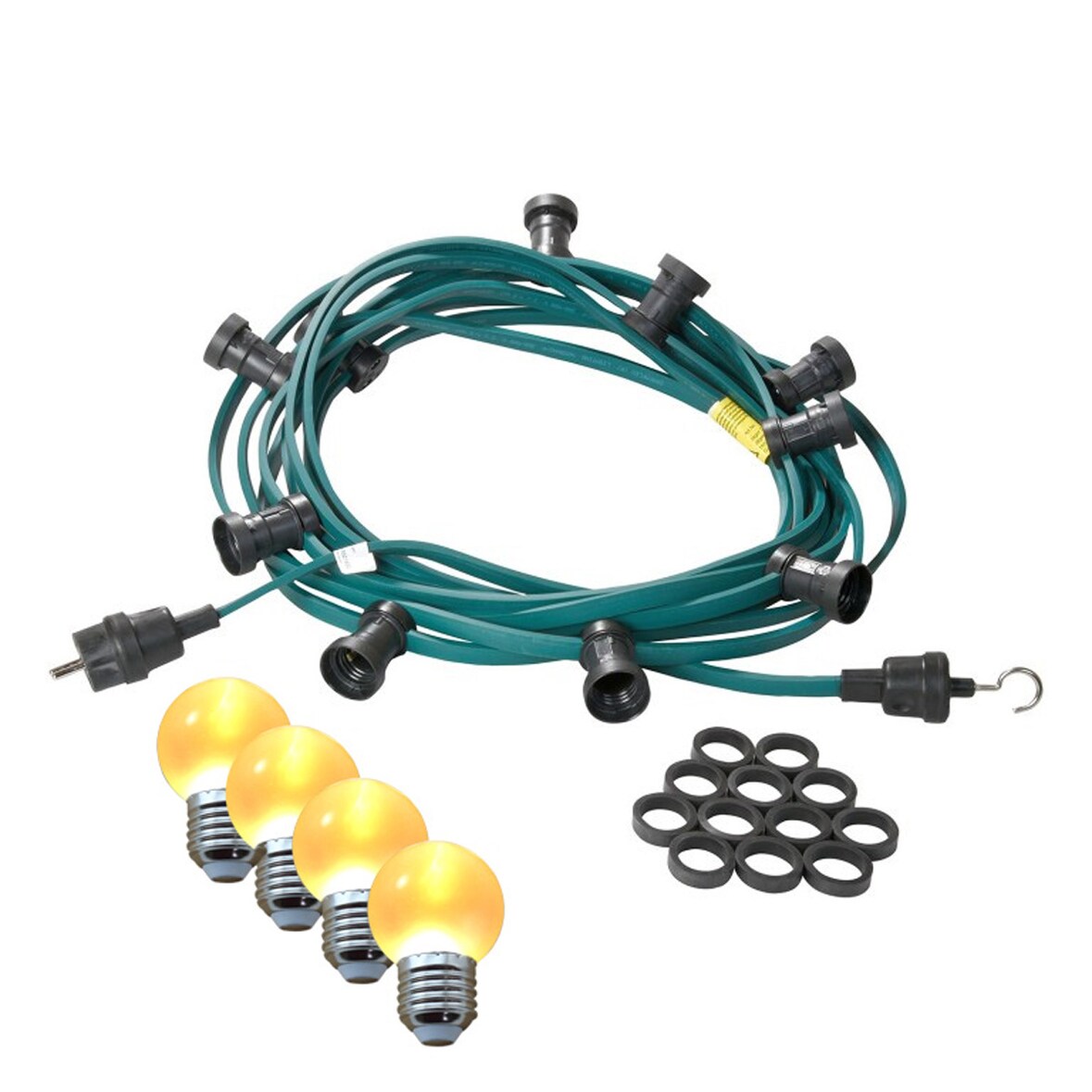 Illu-/Partylichterkette 5m Außen Terrasse Garten 5 ultra-warmweiße LED Kugeln