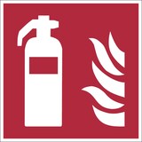 thumbnail of Brandschutzzeichen, Feuerlöscher F001 - ASR A1.3 (DIN EN ISO 7010) - 100x100 mm Folie selbstklebend, nachleuchtend