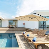 thumbnail of UAC Ampelschirm Sonnenschirm  Ø 300 cm, mit Kurbel, UV-Schutz bis UPF 50+, robuste(s) Schirmrippen Fußkreuz, Kurbelschirm, Taupe