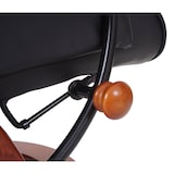 thumbnail of MCA Relaxsessel Montreal, Fernsehsessel Hocker, Echtleder 130kg belastbar ~ schwarz, honigfarben