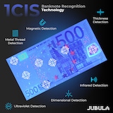 thumbnail of Jubula MV-300 Contabanconote miste + stampante Jubula MPR-1 | EUR USD GBP ecc. | Rilevamento UV MG IR ecc. | Macchina conta soldi professionale