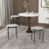 thumbnail of Esszimmerhocker Set 4 stapelbar 42x42x46 cm mit gepolstertem Sitz in Samtoptik Dunkelgrau, Stahlgestell pulverbeschichtet für Küche und Essbereich
