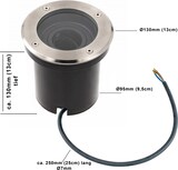 thumbnail of 10 Watt runde LED Einabu Boden-Spot Bodenleuchte Bodenstrahler Wegleuchte | schwenkbar aus Edelstahl | Ø130 x 129mm (B. x H.) | 1000 Lumen | Warmweiß