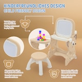 thumbnail of Joyz 3in1 Spieltisch Braun mit 2 Tafeln & Hocker, LCD-/Magnettafel, Maltisch Kinder Staffelei Aktivitätstisch