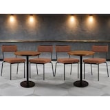 thumbnail of METRO PROFESSIONAL Chaise de restaurant rembourrée Mebejo, lot de 4, acier/simili cuir, marron/noir