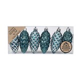 thumbnail of 6 Zapfen Christbaumschmuck Kunststoff Weihnachtskugeln Anhänger petrol türkis