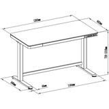 thumbnail of Elektrisch verstelbaar bureau / thuiswerkplek - Zwart glas - 120x60 cm