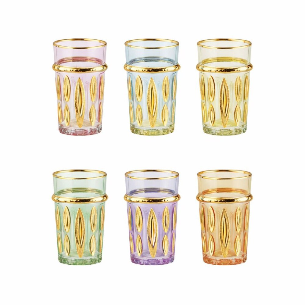 Tasses à thé orientales 6 couleurs - lot de 6