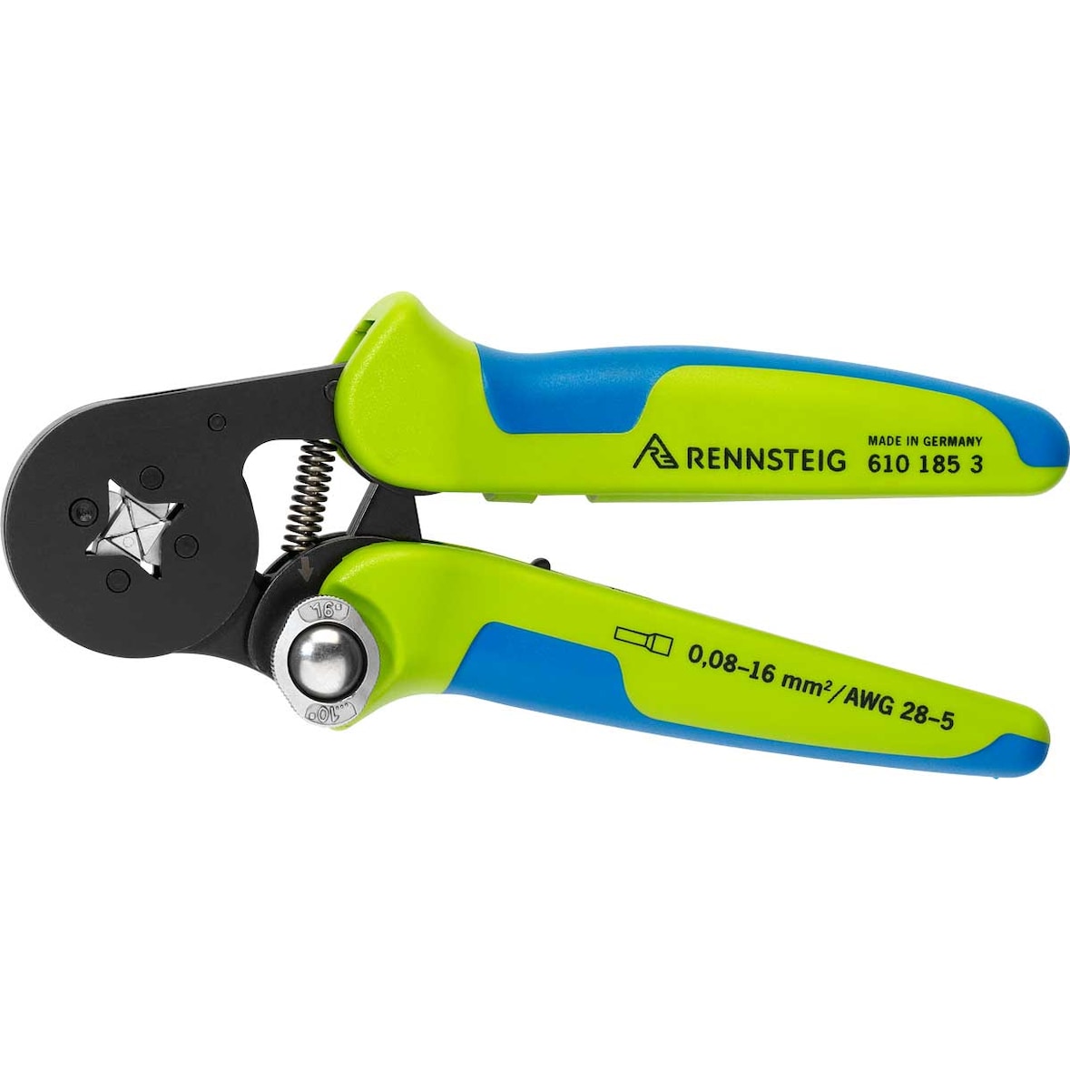 Rennsteig 610 185 3 Aderendhülsencrimpzange PEW8.185 brüniert 4-kant 0,08-16,0mm²