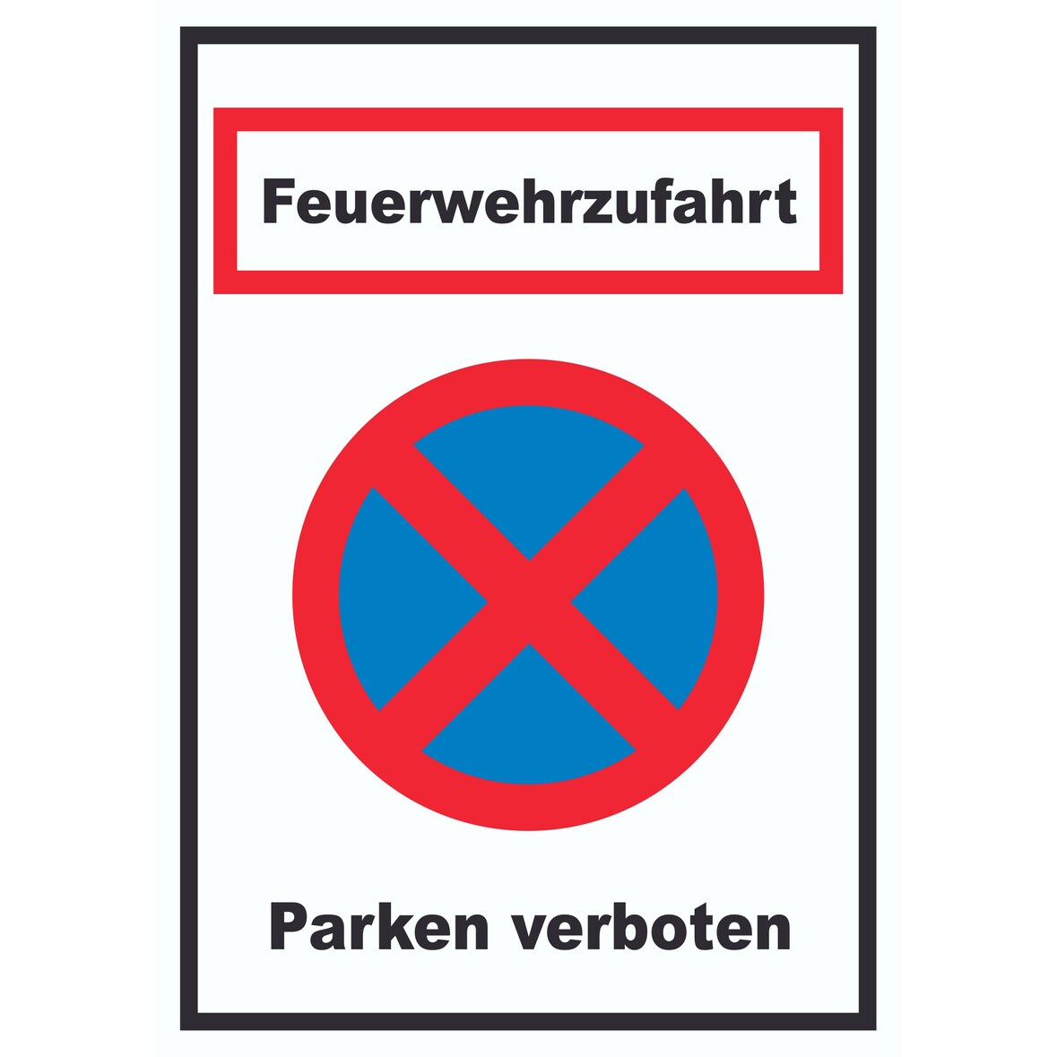 Feuerwehrzufahrt Parken verboten Schild A6 (105x148mm)