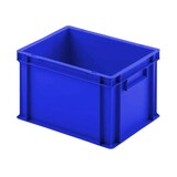 thumbnail of Schrägboden-Regalwagen mit 5 Ebenen, BxTxH 1050x500x1880 mm, 2 Lenk- (mit Feststellbremse) u. 2 Bockrollen mit 15 Euroboxen BxTxH 400x300x235 mm