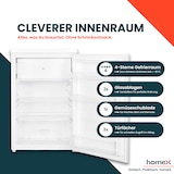 thumbnail of homeX Kühlschrank mit Gefrierfach klein, Mini Kühl-Gefrierkombination - 109 Liter, freistehend, weiß, CS1091E-W