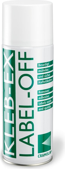 Ein Etikettenentferner-Spray.