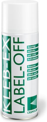 Ein Etikettenentferner-Spray.