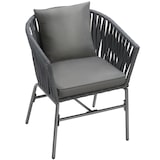 thumbnail of Stuhlset Valeiras im Rope-Design, dicke Polster, 60x61x77cm  6er Setdunkelgrau/dunkelgrau