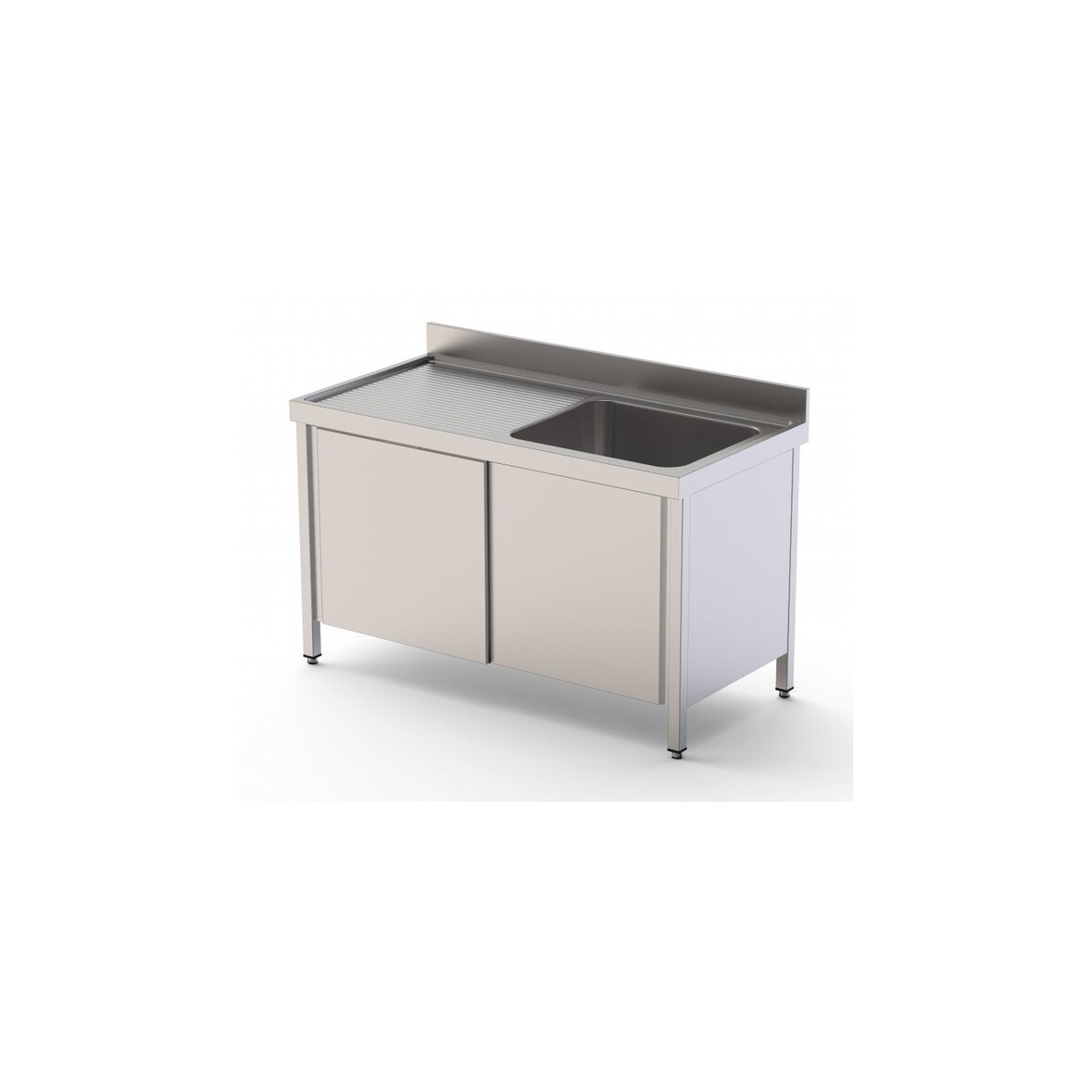 Fregadero industrial acero inoxidable 1 cuba con puertas 1400x600x850mm