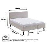 thumbnail of Polsterbett mit Matratze und Lattenrahmen 140x200 Bettgestell Bett Doppelbett mit Kopfteil Beige Made in Germany