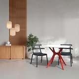 thumbnail of Resol VELA S Mesa Quadrada Interior, Exterior 90x90 Pé Vermelho - Tampo Vidro