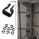 thumbnail of tectake Set da giardino in rattan con telaio in alluminio e imbottitura di 10 cm - grigio - 403835