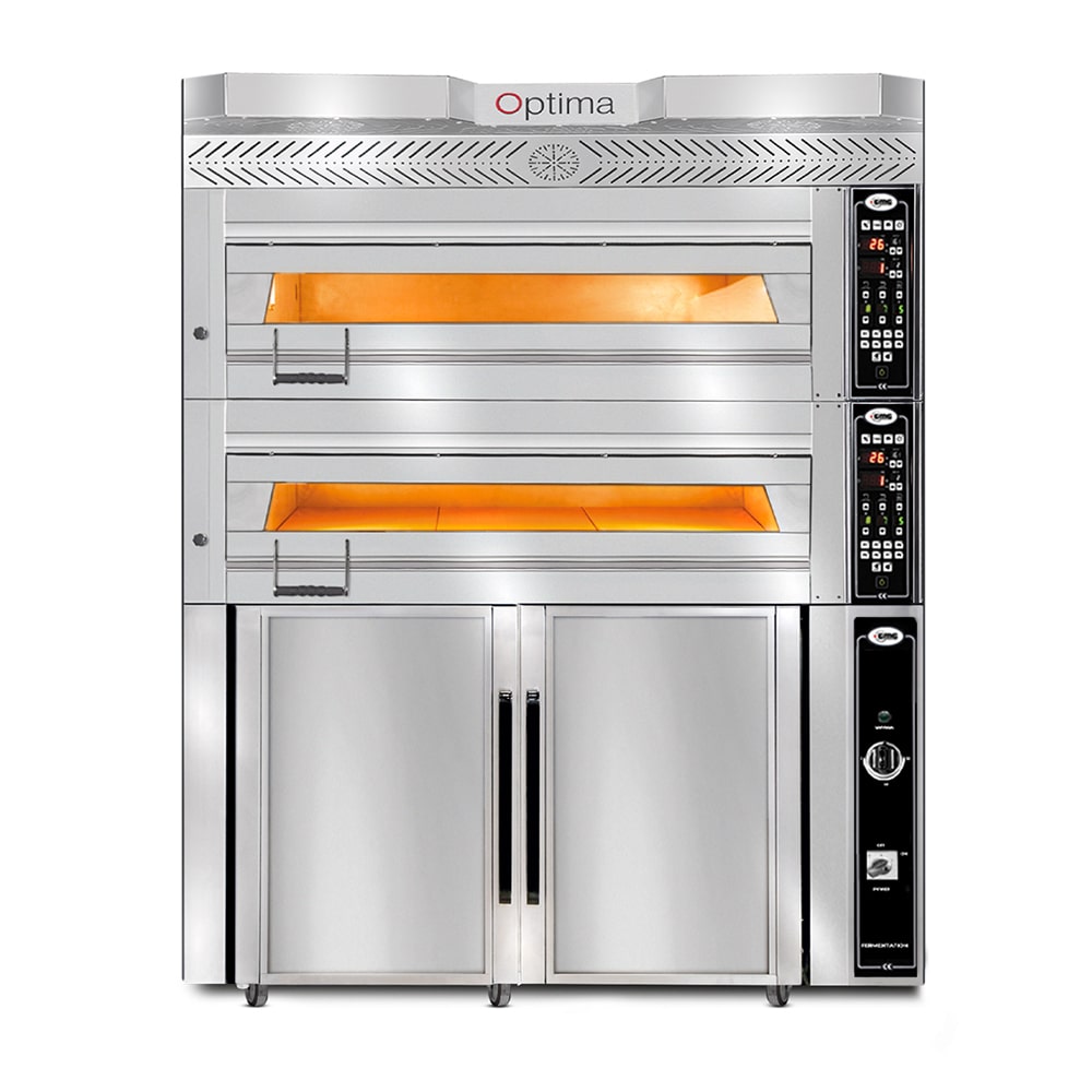 GMG - Bäckerei-& Konditorei Ofen Inkl. Haube & Gärschrank - Innenisolierung aus Steinwolle & Schamottstein | 2x 7,5 kW 400V