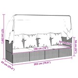 thumbnail of vidaXL Outdoor-Loungebett mit Dach und Kissen Grau Poly Rattan