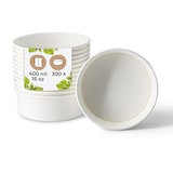 thumbnail of BIOZOYG Salatschale 300 Stück 400 ml weiß Suppenschalen Einwegschalen Einweggeschirr Deli Container Bowl to go Kartonschale Einweg Suppenbehälter
