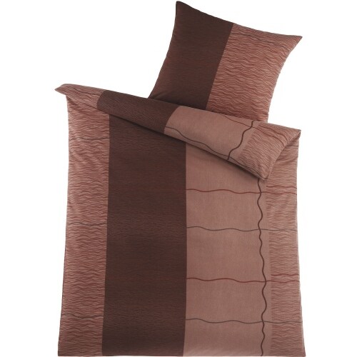 2-tlg. Thermo Fleece Winter Bettwäsche, 135x200 +80x80cm, brauntöne, warm, flauschig