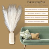 thumbnail of Layba Künstliches Pampasgras Deko in Weiß Boho Künstlpflanze - 3 Stück 100cm, Ideal für Hochzeitsdeko, Wohnzimmer & Schlafzimmer