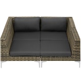 thumbnail of tectake Ensemble modulable en rotin Villanova naturel coin droit - gris anthracite chiné - 404416