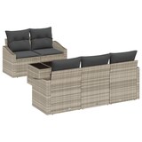 thumbnail of vidaXL 6-Teiliges Garten Sofa Set mit Kissen Hellgraues Rattan