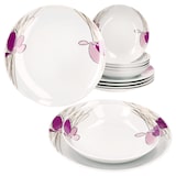 thumbnail of 12tlg Tafelservice Viola Porzellan 6 Personen Speiseteller Suppenteller Blumen