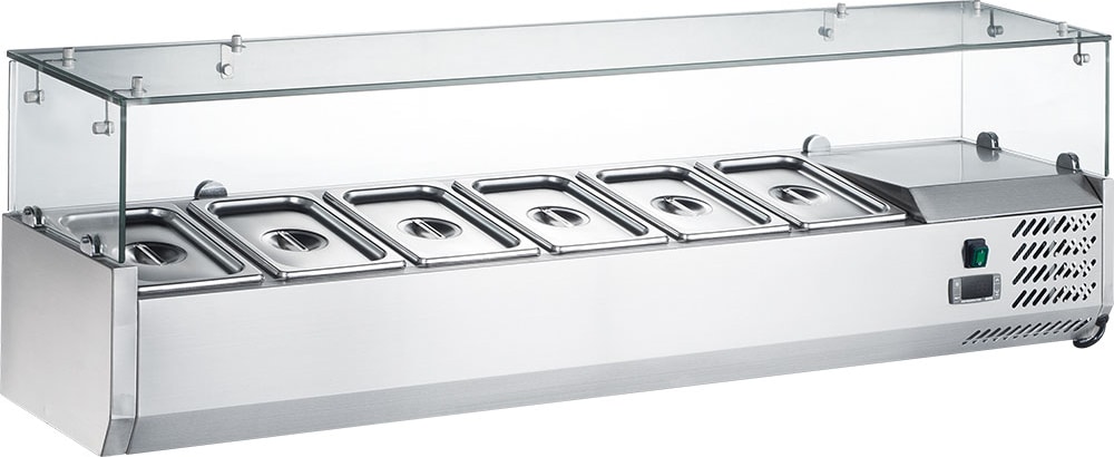 STARLINE Kühlaufsatzvitrine, 6x GN1/3, 1400x395x427 mm (BxTxH)