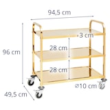 thumbnail of Royal Catering - Serveerwagen - 3 planken -  - tot 300 kg - planken: 89,5 x 49,5 cm