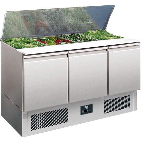L2G - S903STD - saladette refrigeree inox couvercle telescopique +2/+8°c, gaz r290, 3 p. gn1/1, capacite 4gn1/1