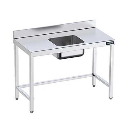 Mesa Mural de Acero Inox Con Cubeta Central Fondo 700 Distform