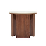 thumbnail of Table basse effet bois ronde diam 50 cm bois foncé