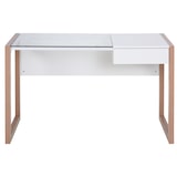 thumbnail of Mesa de Ordenador con Tablero de Vidrio Templado y Cajón 120x60x75 cm Blanco