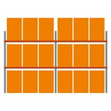 thumbnail of Multipal Grundmodul 3300 x 5655 x 1100 bis 800 Kg Palettengewicht vzk / RAL 2001 kpl. mit 3 Lagerebenen ( 2 Felder )
