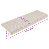 thumbnail of vidaXL Treppenmatten Selbstklebend Sisal-Optik 15 Stk. 65x21x4cm Creme