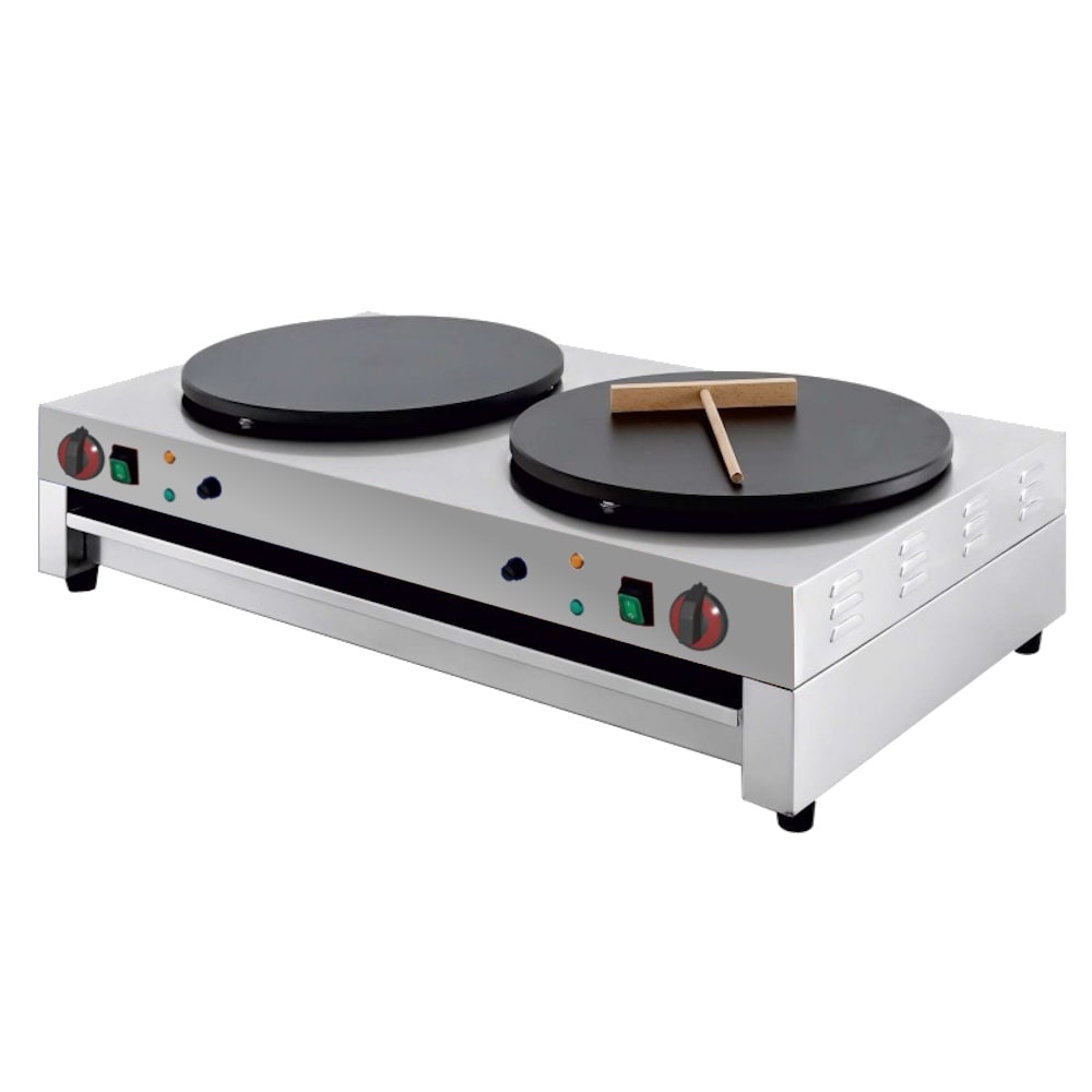 Elektrische crepespfanne 2 platten d=400 mm - 900x480x230 mm - 6000 W 230/1V - 441902CE Eurast