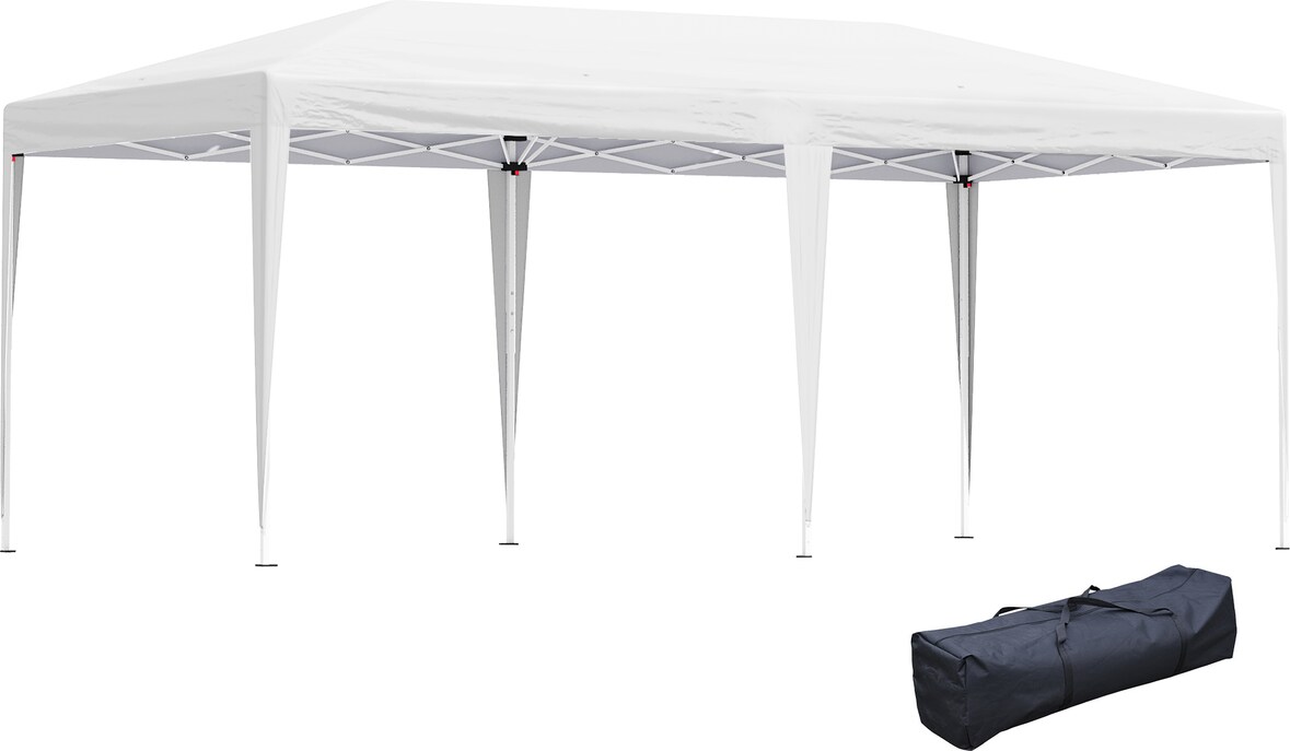 Carpa plegable 6x3 m cenador de jardín gazebo con altura ajustable en 3 niveles bolsa de transporte marco de acero anti-UV para patio fiestas camping