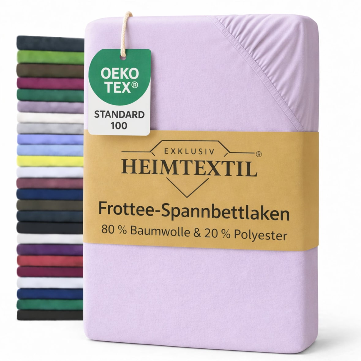 EXKLUSIV HEIMTEXTIL Frottee Spannbettlaken 120 x 200 cm Flieder 80% Baumwolle 20% Polyester  Öko - Tex Zertifiziert Bed-Sheet Bettlaken Spannbetttuch