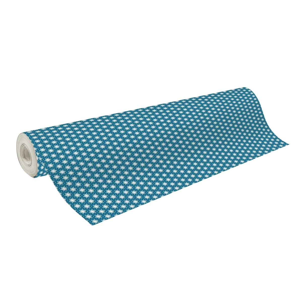 Clairefontaine Geschenkpapierrolle Alliance 60g 50x0,70m, Flocken auf blauem Hintergrund - Blau 211925C
