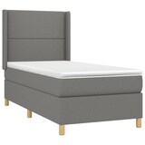 thumbnail of vidaXL Boxspringbett mit Matratze & LED Dunkelgrau 90x200 cm Stoff